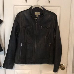 Michael Kors leather motto jacket